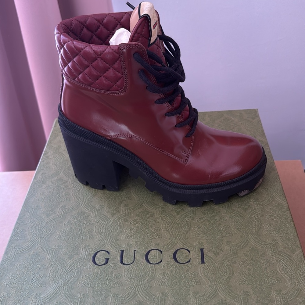 Gucci Garnet Red Calf Boots - Picture 8 of 10